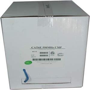 1000ft Cat 6 550MHz Solid Cable Plenum, UL/ETL/CSA - Blue