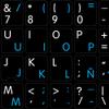 APPLE ENGLISH-SPANISH (LATIN AMERICAN) KEYBOARD DECALS ON BLACK BACKGROUND view 1