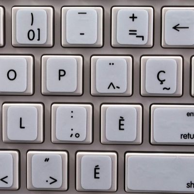 Apple French Canadian Non-Transparent Keyboard Sticker ON White Background for Laptop, Desktop and Notebook