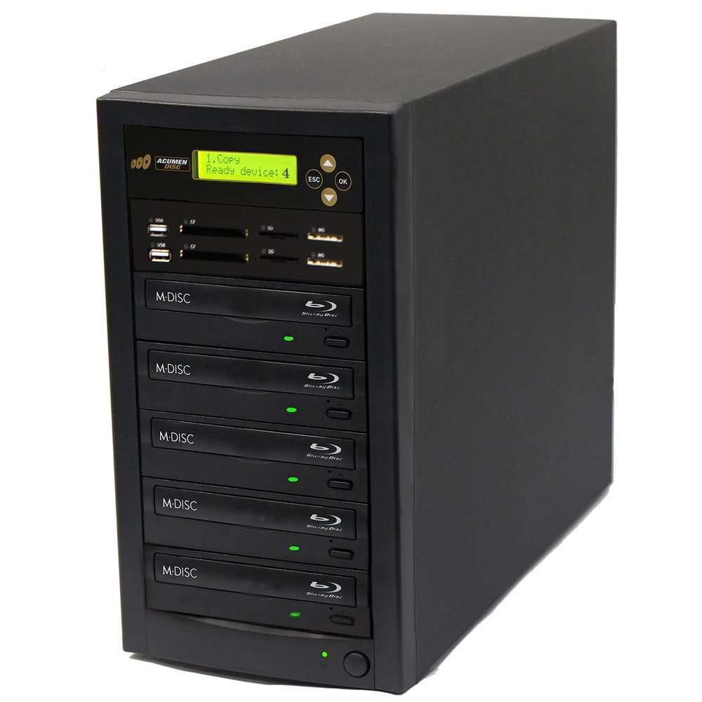 Acumen Disc 1 to 4 Crossover Blu-Ray DVD Disc Duplicator & Bi-Directional Multimedia Flash Memory Copier (CF SD MS USB) / Media Converter - Disc to Disc/Media to Media
