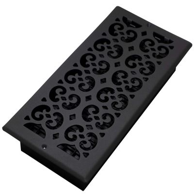 Decor Grates ST614W Scroll Design Wall/Ceiling Register, 6x14 Inches, Textured Black