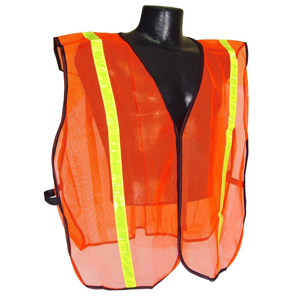 Radians SVO1-S/XL Small to Extra Large Non Rated Safety Vest with One Inch Tape, Orange Mesh