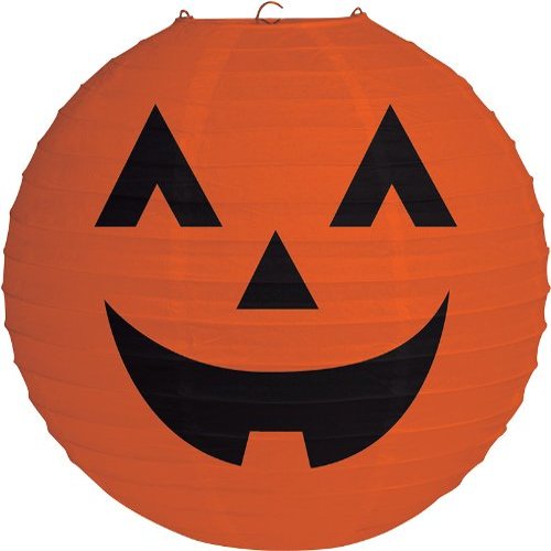 Round Paper Lantern, Halloween Jack-O-Lantern