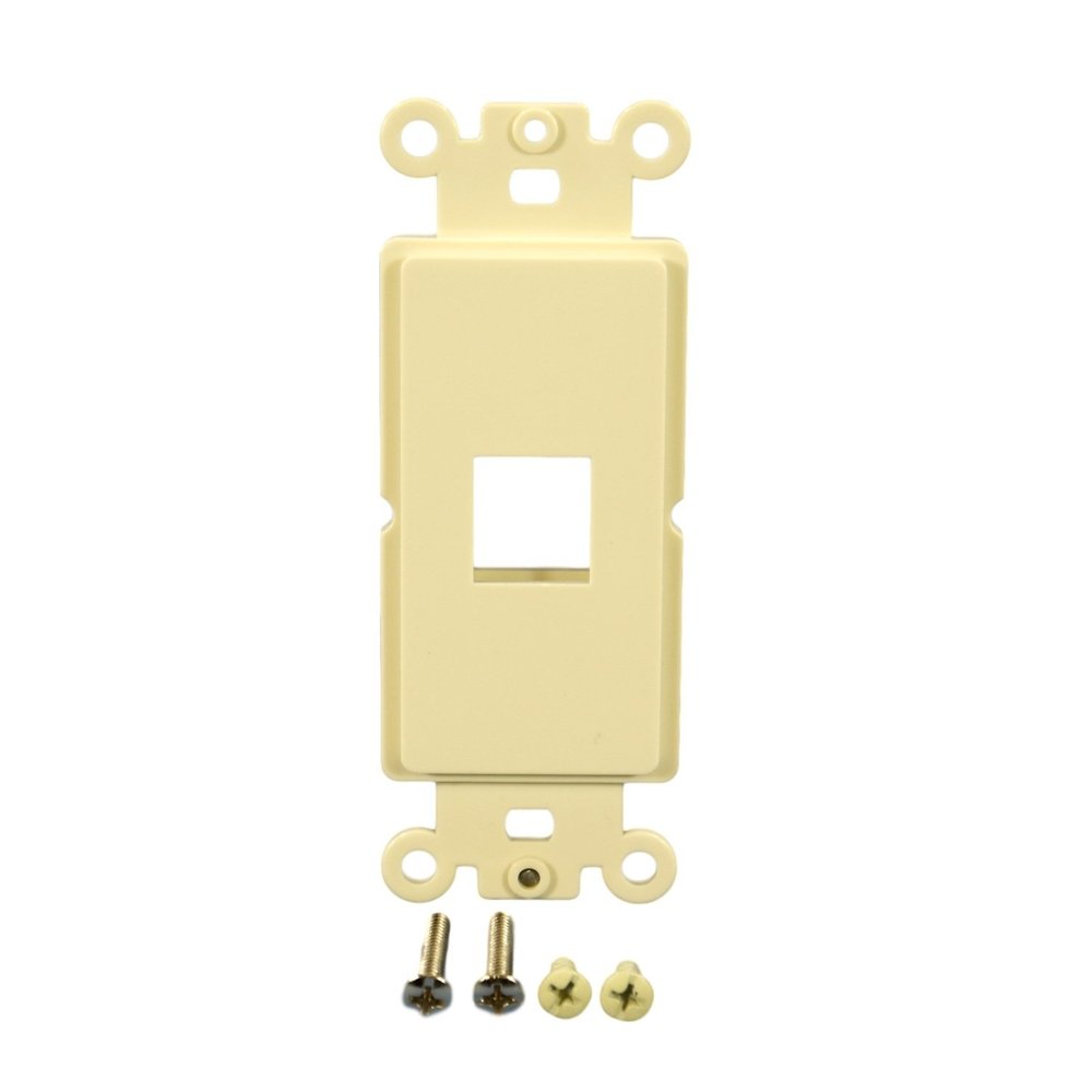 Cooper Wiring Devices 5521-5EA 1-Port Decorator Insert Adapter for Modular Keystone Data Jack, Almond