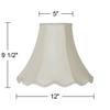Creme Medium Scallop Bell Lamp Shade 5" Top x 12" Bottom x 10" Slant x 9.5 High (Spider) Replacement with Harp and Finial - Springcrest view 4