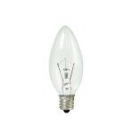 Bulbrite 460015 20PK - 15W - Torpedo B8 - E12 Base - 120V - 2600K - 3,000Hrs - Dimmable - Clear - Krystal Touch Krypton