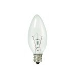 Bulbrite 460015 20PK - 15W - Torpedo B8 - E12 Base - 120V - 2600K - 3,000Hrs - Dimmable - Clear - Krystal Touch Krypton