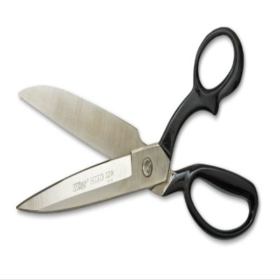 Crescent Wiss 12" Wide Blade Bent Handle Industrial Shears - Professional Heavy Duty Utility Scissors Tool for Sewing Fabric, Upholstery, Carpet & Drapery - W22W