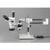 AmScope ZM-4TNY Professional Trinocular Stereo Zoom Microscope, EW10x Focusing Eyepieces, 6.7X-90X Magnification, 0.67X-4.5X Zoom Objective, Ambient Lighting, Double-Arm Boom Stand, Includes 2.0X Barlow Lens view 3