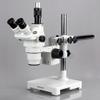 AmScope ZM-3TW3 Professional Trinocular Stereo Zoom Microscope, EW10x and EW25x Eyepieces, 2X-225X Magnification, 0.67X-4.5X Zoom Objective, Ambient Lighting, Single-Arm Boom Stand, Includes 0.3x and 2.0x Barlow Lenses view 2