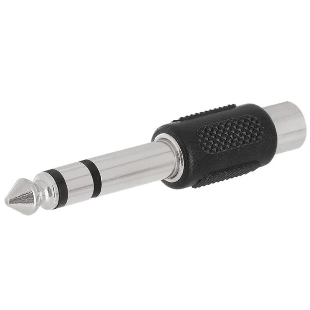 Cmple 6.35mm Stereo Plug to RCA Jack Adapter