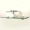 Spancraft Glass R-6x36-Brushed Steel Raven Glass Shelf, Brushed Steel, 6" x 36" view 1