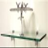 Spancraft Glass R-6x36-Brushed Steel Raven Glass Shelf, Brushed Steel, 6" x 36" view 2