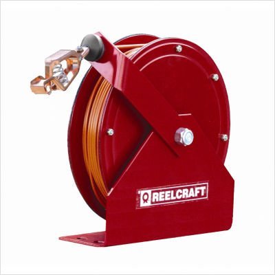 Reelcraft GA3100 N 100' Grounding Reel with Hi-vis Orange Nylon Covered Cable