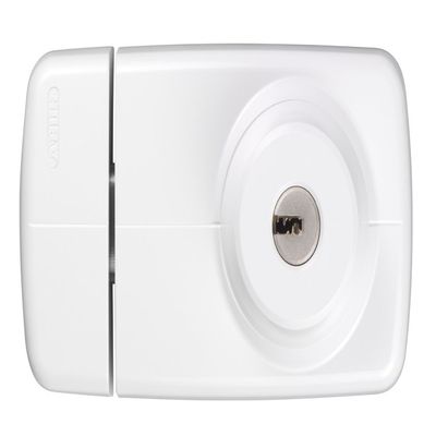 Abus 532733 7025 W Additional Door Lock with Internal and External Cylinder, White