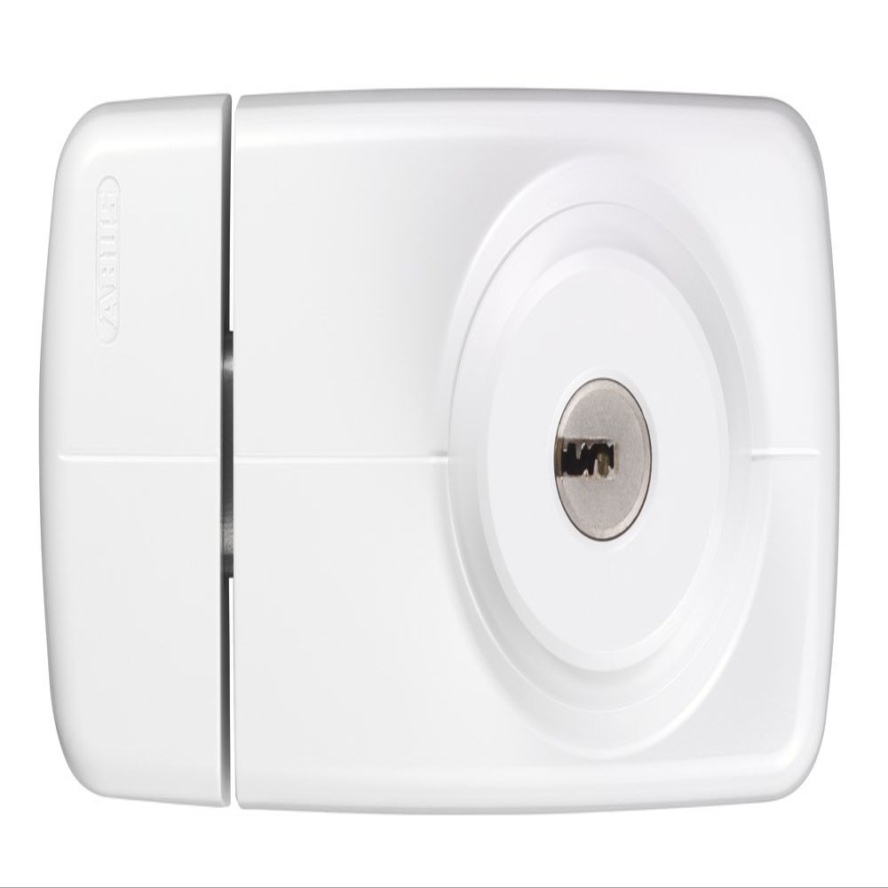 Abus 532733 7025 W Additional Door Lock with Internal and External Cylinder, White