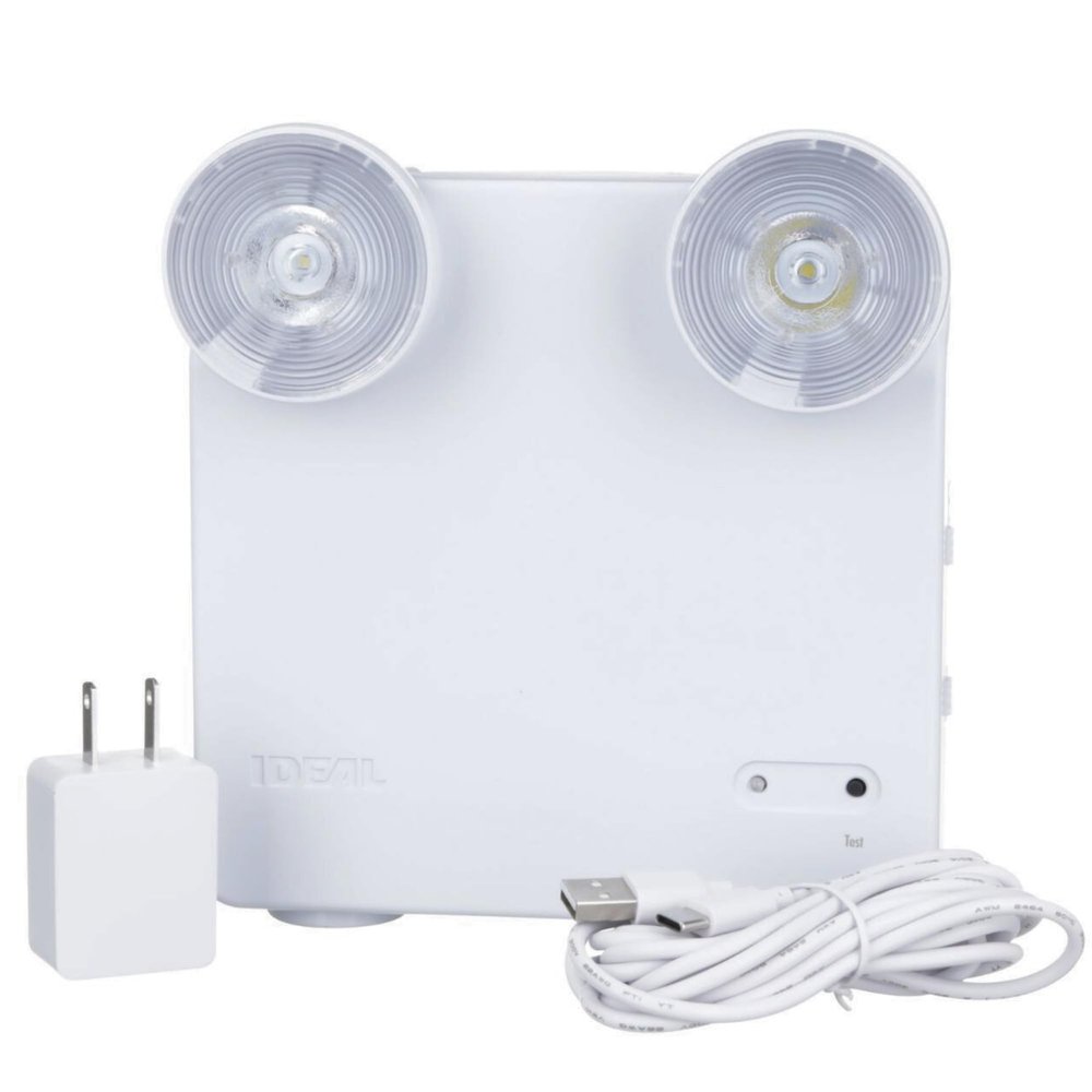 Ideal Security Rechargeable LED Power Failure Light, Adjustable Heads, up to 48 Hours, 80-140 Lumens, Emergency Light for Home, Prepared for Power Outages, White