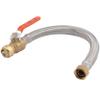 SharkBite 3/4 Inch Ball Valve x 3/4 Inch FIP x 18 Inch Stainless Steel Flexible Water Heater Connector, Push to Connect Brass Plumbing Fitting, PEX Pipe, Copper, CPVC, PE-RT, HDPE, U3088FLEX18BVLF view 1