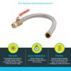 SharkBite 3/4 Inch Ball Valve x 3/4 Inch FIP x 18 Inch Stainless Steel Flexible Water Heater Connector, Push to Connect Brass Plumbing Fitting, PEX Pipe, Copper, CPVC, PE-RT, HDPE, U3088FLEX18BVLF view 3