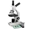 AmScope D100 Dual-View Compound Monocular Microscope, 40X-400X Magnification, Brightfield, Single-Lens Condenser with Disc Diaphragm, Plain Stage view 1