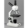 AmScope D100 Dual-View Compound Monocular Microscope, 40X-400X Magnification, Brightfield, Single-Lens Condenser with Disc Diaphragm, Plain Stage view 2