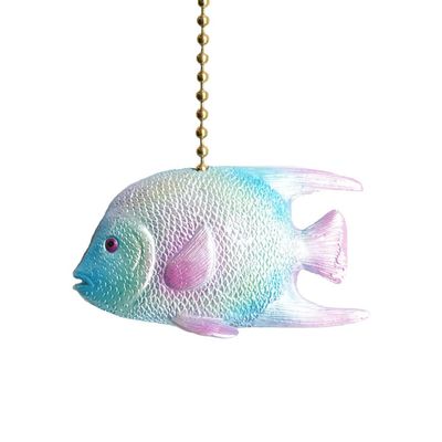 Clementine Design Tropical Reef Angel Fish Ceiling Fan Pull Chain Light Coastal Nautical Beach Ocean Sea Life Decorative Extension