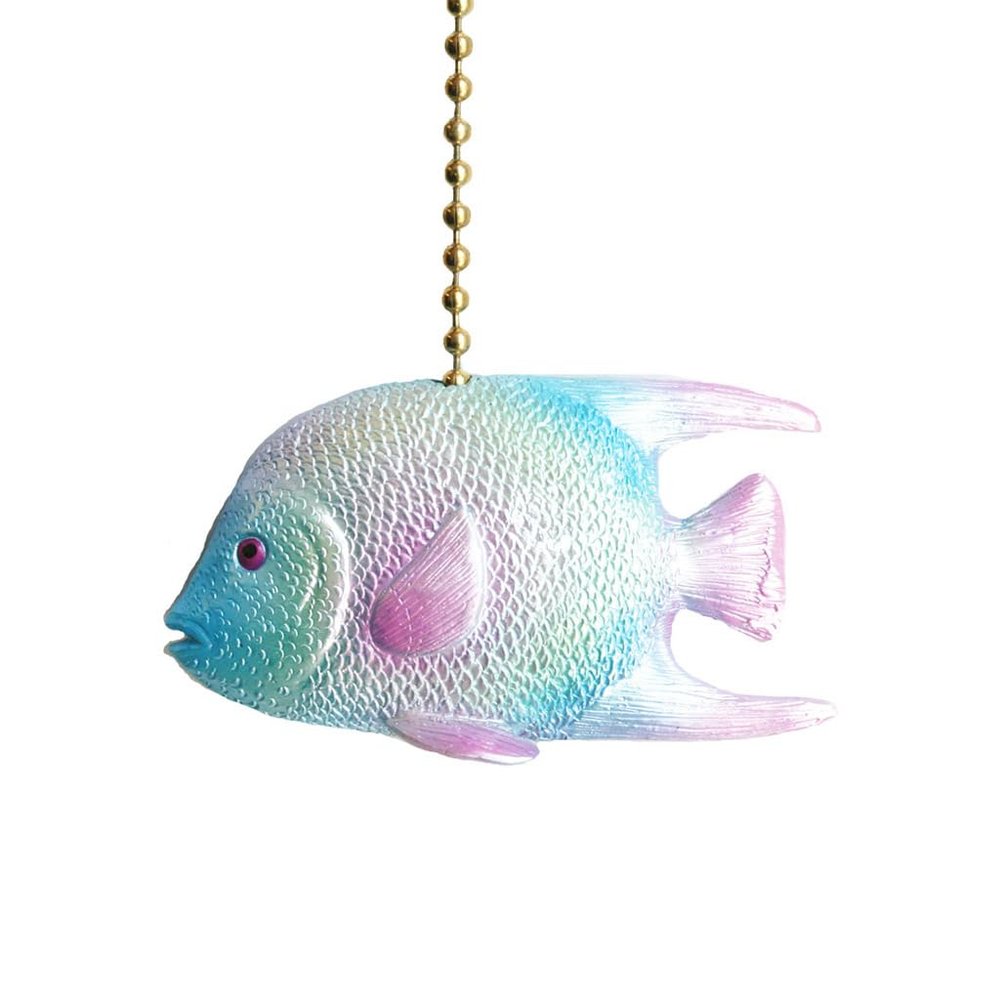 Clementine Design Tropical Reef Angel Fish Ceiling Fan Pull Chain Light Coastal Nautical Beach Ocean Sea Life Decorative Extension