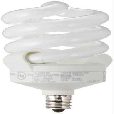 TCP CFL Spring Lamp, 60W Equivalent, Daylight (5000K), Candelabra Base Spiral Light Bulb
