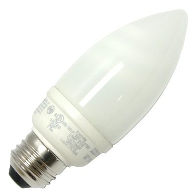 TCP 1070935K CFL Torpedo - 40 Watt Equivalent (9W) Bright White (3500K) Medium Base Decorative Chandelier Light Bulb