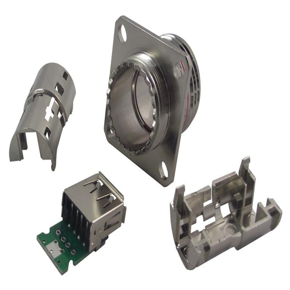 USB Connectors 4-Hole Solder Recept Sq Flange Nickel