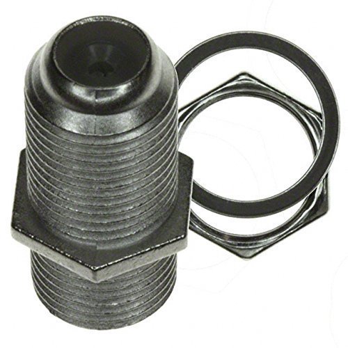 Amphenol Connex Adapter, F Type Jack to F Type Jack, Bulkhead Mounting, Straight, PP Insulating Material, Brass Body, 75 Ohm Impedance, 2Hz Max Frequency