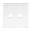 Leviton 2-Port Dual Gang QuickPort Wallplate with ID Windows, 42080-2WP, White view 1
