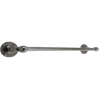 24" Brass Towel Bar with Classic Rosettes in Antique Pewter