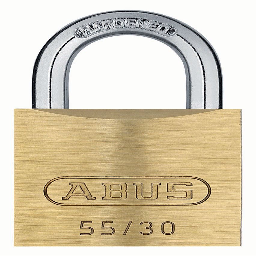 ABUS 55/30 Small Solid Brass Padlock with 2 Keys for School, Gym, Cabinet