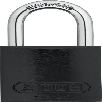 ABUS Black 72/40 Lockout Tagout Padlock w/ 1" Shackle, Single Padlock