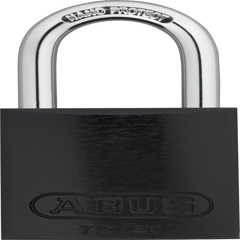 ABUS Black 72/40 Lockout Tagout Padlock w/ 1" Shackle, Single Padlock