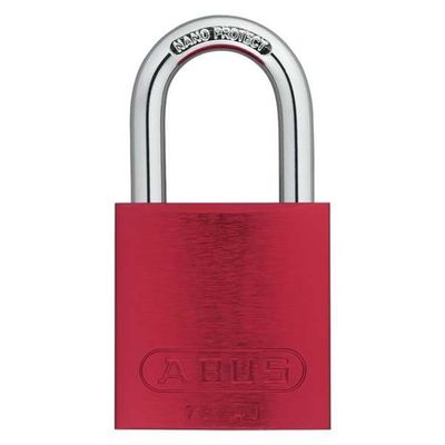 ABUS Red 72/40 Lockout Tagout Padlock w/ 1" Shackle, Single Padlock
