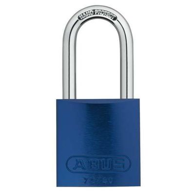 ABUS Lockout Padlock, KA, Blue, 1/4 in. Dia., 72ALHB/40-40 KA Blue 1-9/16 Shackle