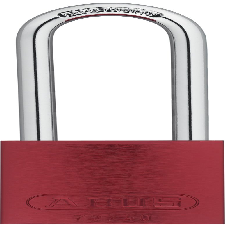 ABUS Lockout Padlock, KD, Red, 1/4In Shackle Dia, 3" Shackle