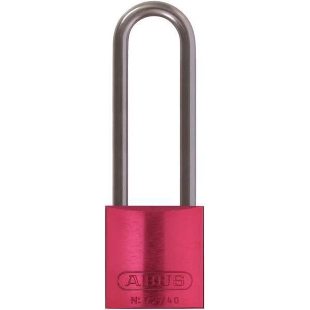 ABUS Lockout Padlock, KA, Red, 1/4In Shackle Dia, 3" Shackle