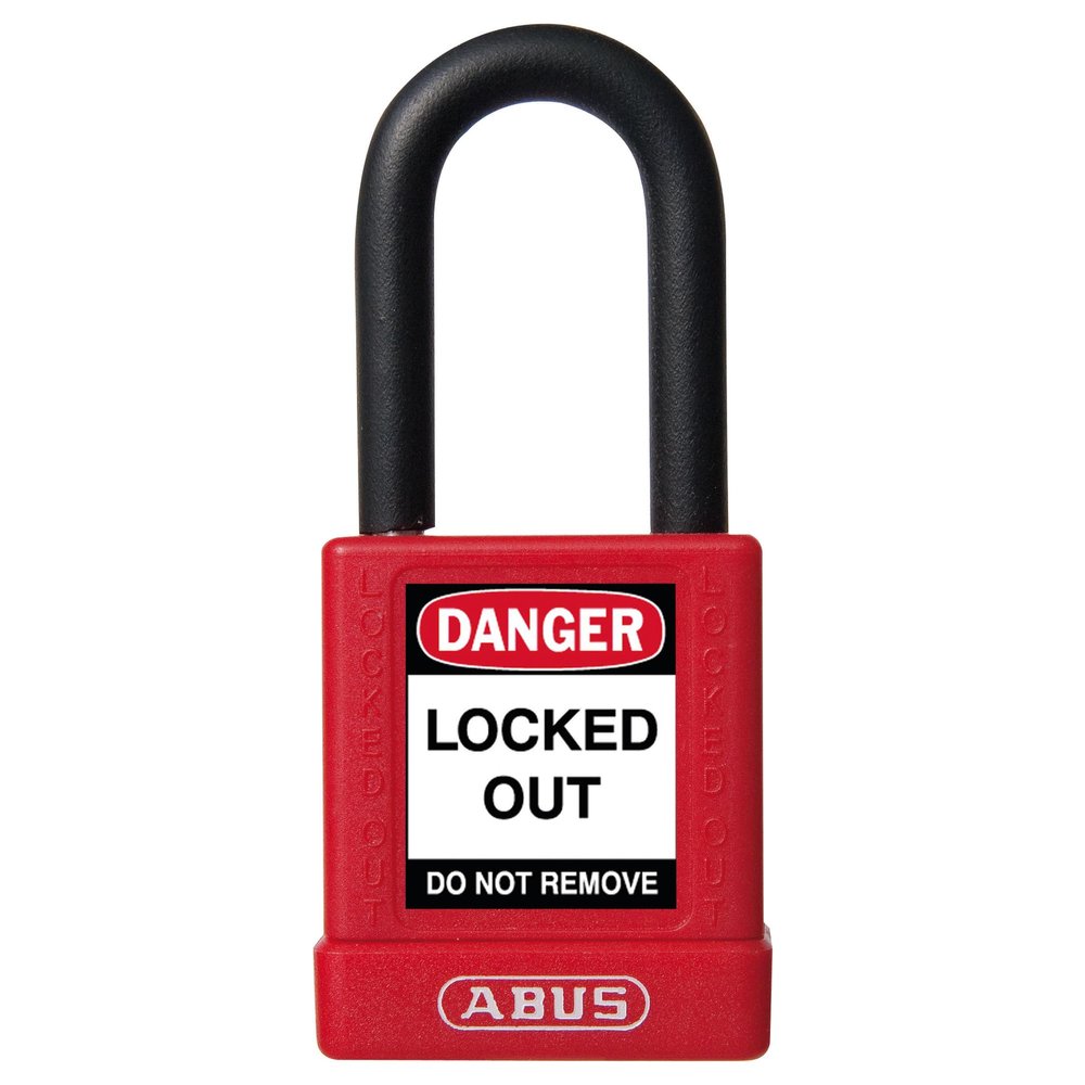 ABUS 74/40 Safety Lockout Tagout Padlock, Red, Sequential Key Codes Per Order