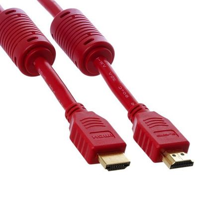 10 feet High Speed HDMI Cable Category 2 (Full 1080P Capable) - Red Color