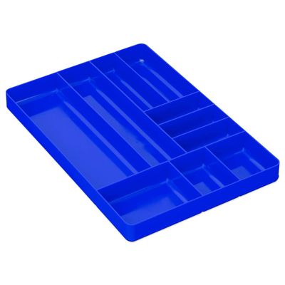 Ernst MFG 10 Compartment Drawer Organizer: Heavy Duty Stackable Tray for Automotive Garage Tool Organization - Low-Profile Toolbox Storage - Nuts and Bolts, Tools, Parts, Easy to Clean - Blue
