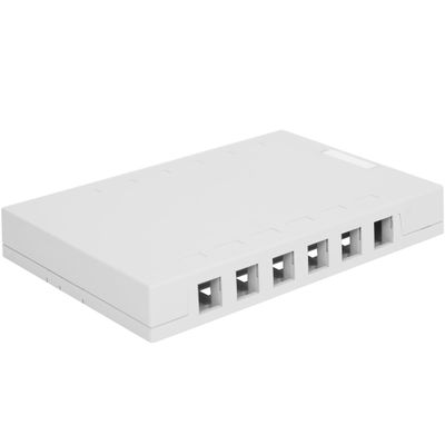 ICC 12 Port Surface Mount Box, White, Works with Slim and Wide Profile Keystone Jacks (Sold Separately), Compact Outlet for Voice and Data Connections, UL Listed TAA Compliant, IC107SBTWH