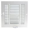 6"w X 6"h 4-Way AIR Supply Grille - Vent Cover & Diffuser - Flat Stamped Face - White [Outer Dimensions: 7.75"w X 7.75"h] view 1