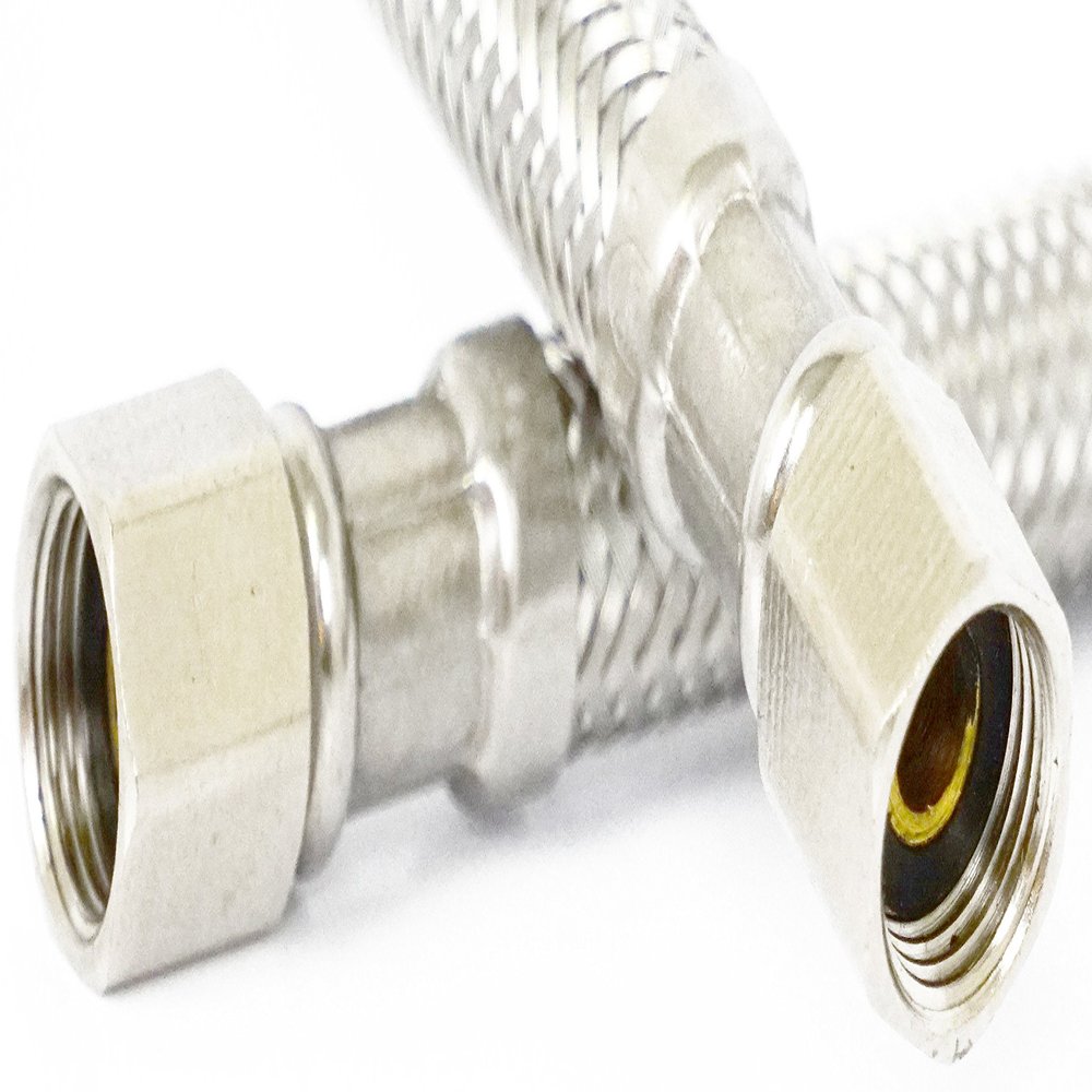 LASCO 10-0950 5-Foot Ice Maker Water Supply Line, Braided Stainless Steel, 1/4-Inch Female Compression X 1/4-Inch Female Compression