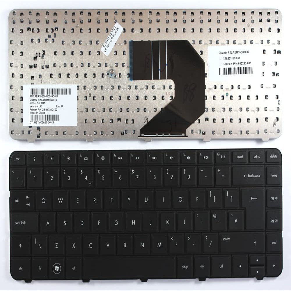 Keyboards4Laptops UK Layout Black Replacement Laptop Keyboard Compatible with HP Pavilion G6-1008TX