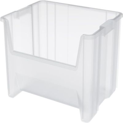 Akro-Mils 13017 Stack-N-Store Heavy Duty Stackable Open Front Plastic Storage Container Bin, (15-Inch x 20-Inch x 12-1/2-Inch), Clear, (3-Pack)