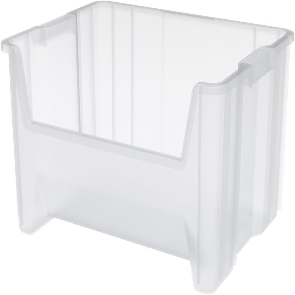 Akro-Mils 13017 Stack-N-Store Heavy Duty Stackable Open Front Plastic Storage Container Bin, (15-Inch x 20-Inch x 12-1/2-Inch), Clear, (3-Pack)