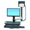 Ergotron StyleView Sit-Stand Combo with Medium Silver CPU Holder/Worksurface, Aluminum/Black view 1